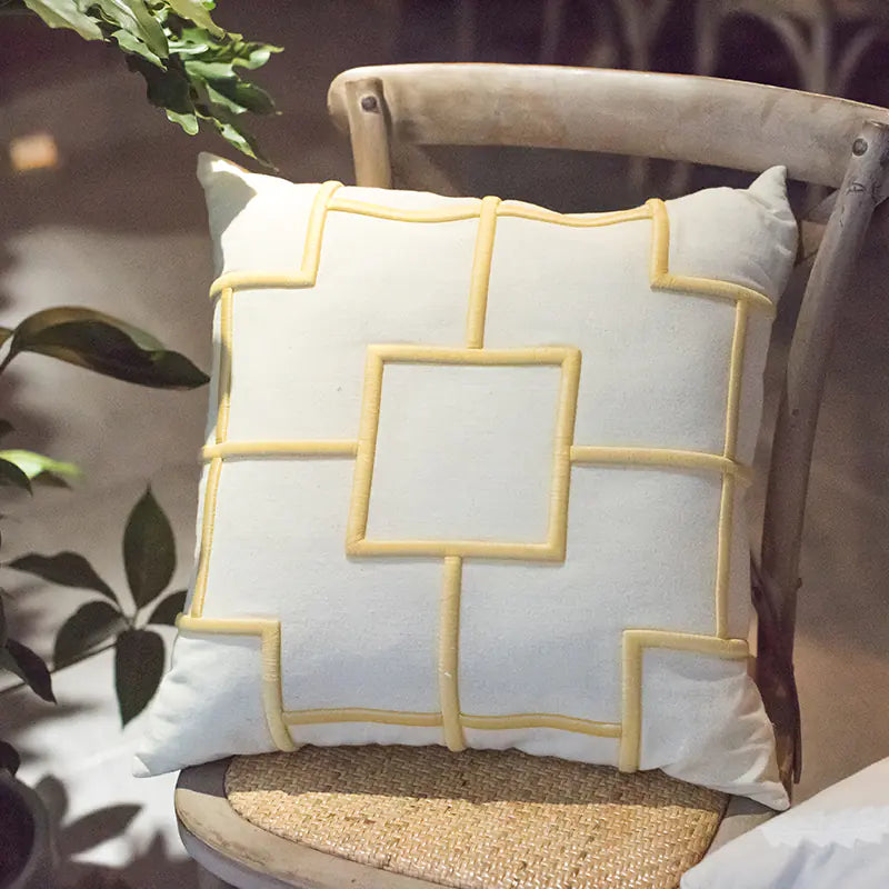 Chic Geometric Linen Pillow Cover