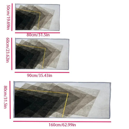 Geometric Abstract Velvet Fabric Rug with TPR Backing