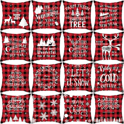 Holiday Plaid Peachskin Pillow Cover