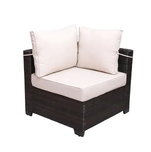 Outdoor Patio Furniture 7Piece PE Rattan Wicker