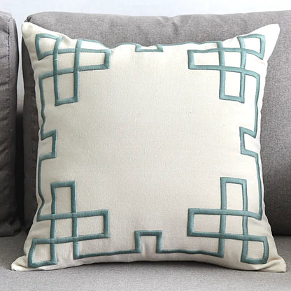 Chic Geometric Linen Pillow Cover
