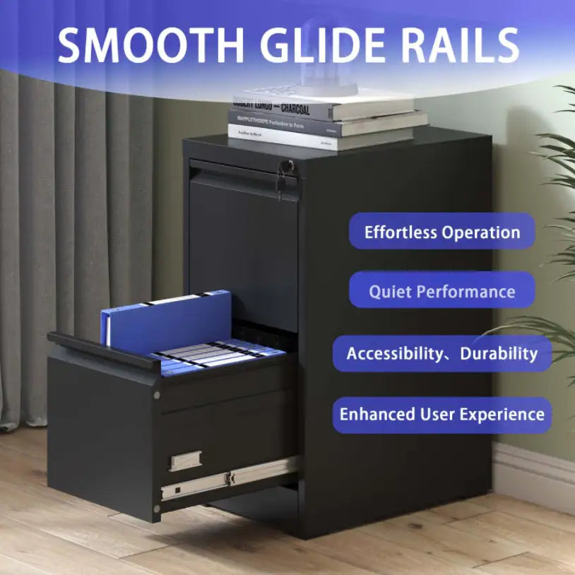 2 Drawer Metal Vertical File Cabinet With Lock