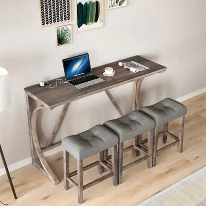 Bar Table Set With Power Socket