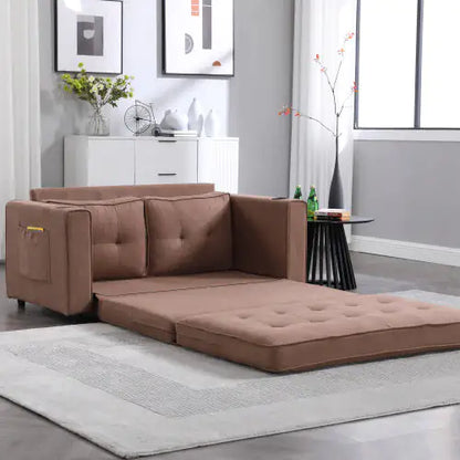 3-in-1 Upholstered Futon Sofa Convertible Sofa Bed