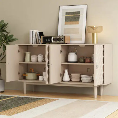 Modern 4-door Sideboard With Convex Doors