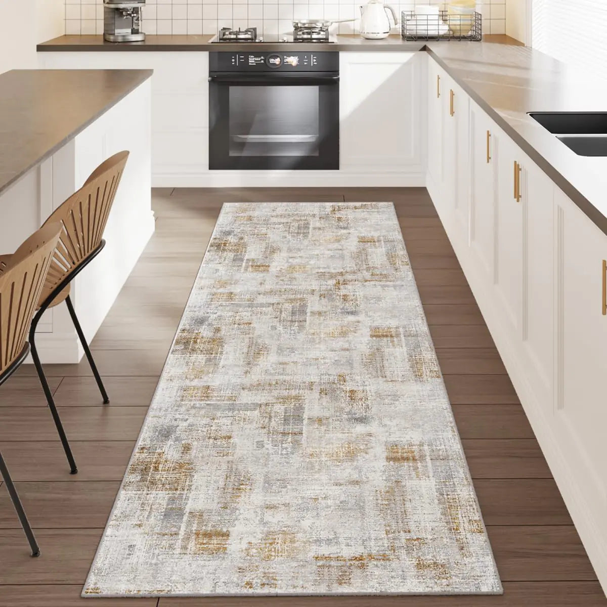 Eleisa Modern Abstract 2x8 Hallway Runner Rug