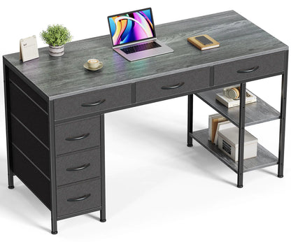 Huuger Computer Desk with 6 Drawers 47 Inch Office Desk