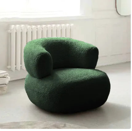 Minimalist Creative Casual White Lambswool Sofa Chair