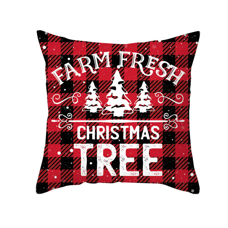 Holiday Plaid Peachskin Pillow Cover