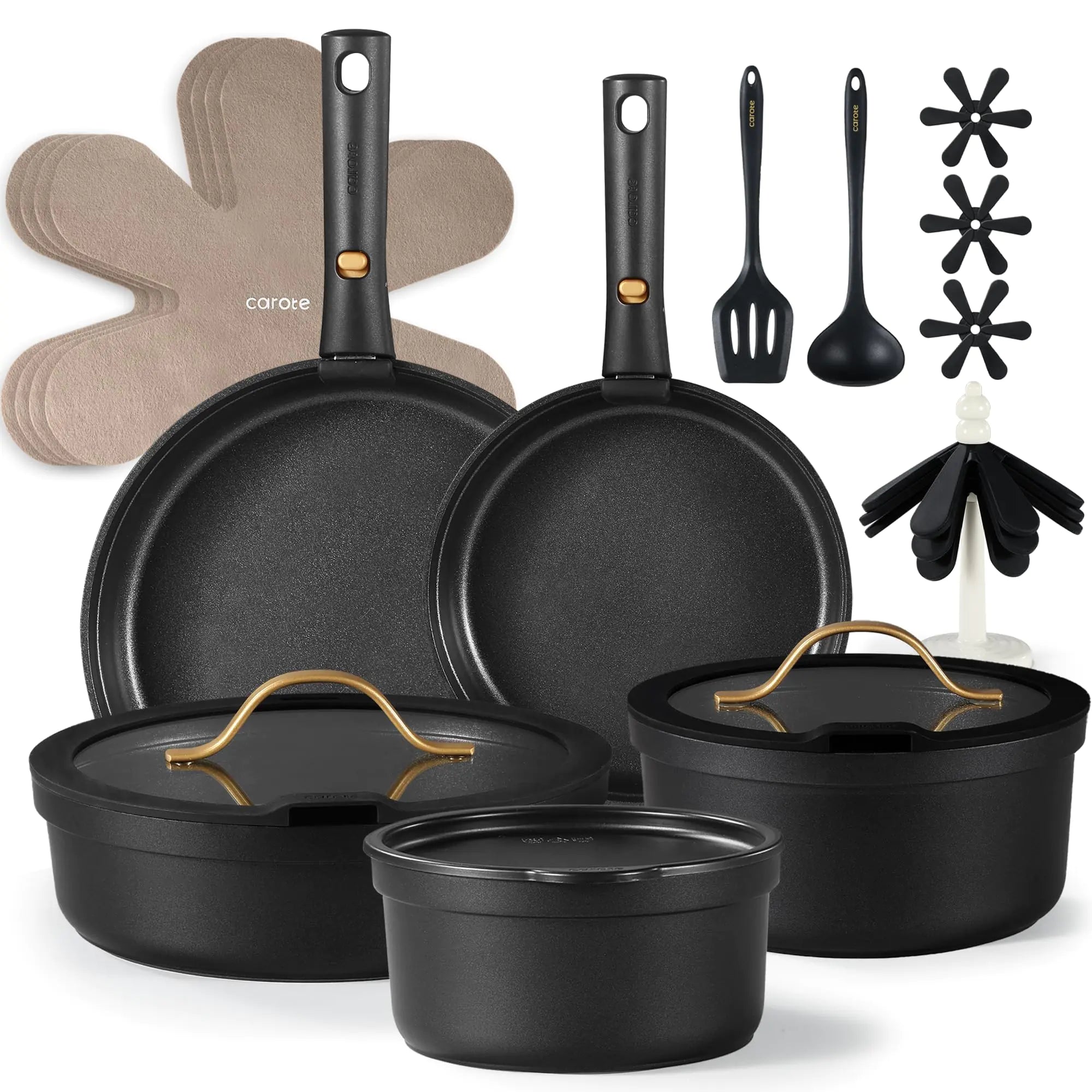 CAROTE 20pcs Pots and Pans Set